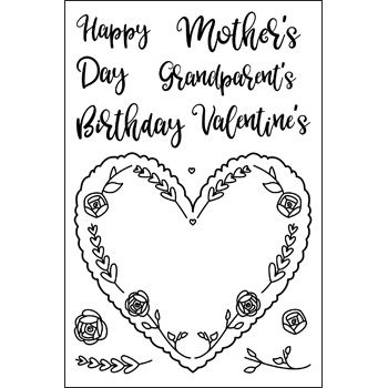 floralheart2stamp Clear Stamp Set